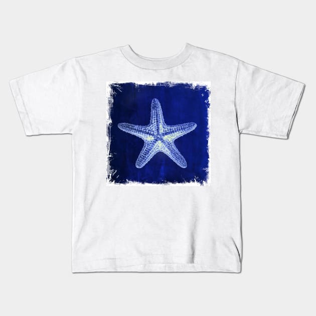 coastal seaside ocean navy blue beach chic starfish Kids T-Shirt by Tina